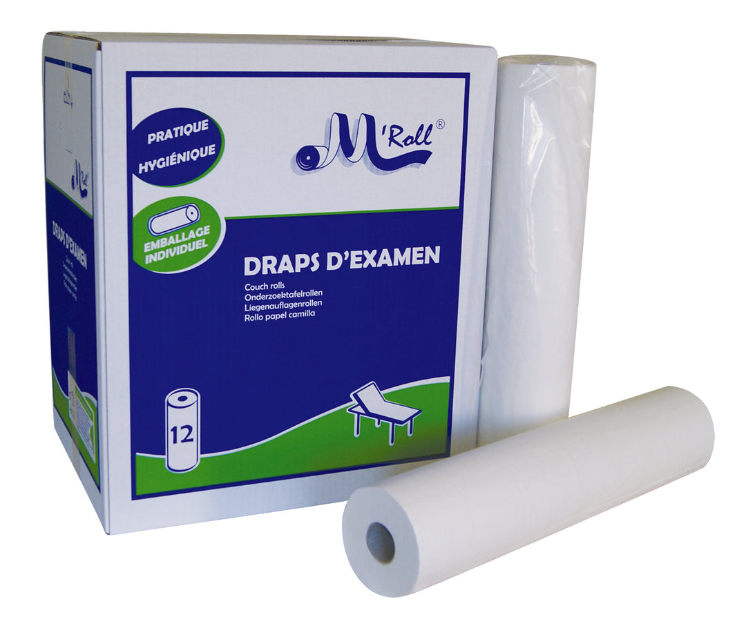 DRAPS LISSE  D'EXAMEN CARTON DE 12 ROULEAUX M ROLL